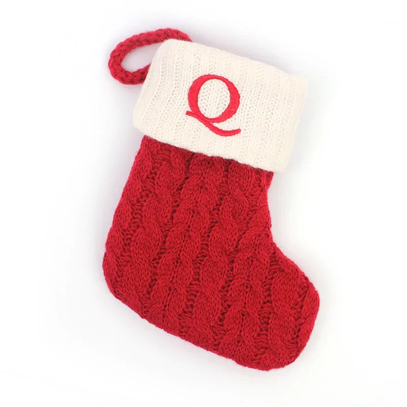 Mini Letter Knitted Christmas Stocking