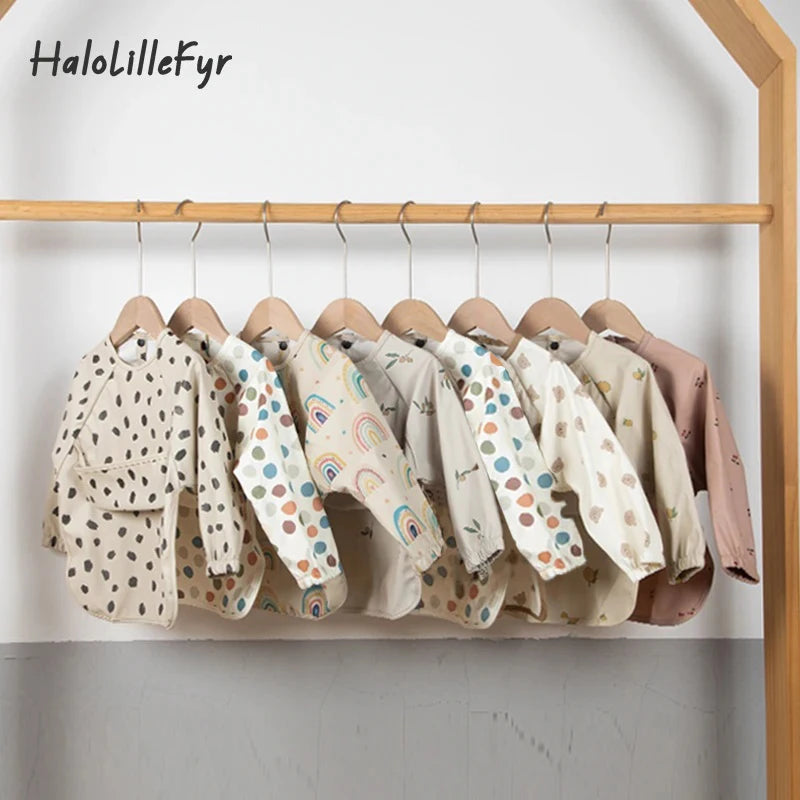 Baby Long Sleeve Bib Apron - Rainbow