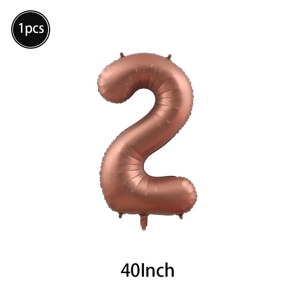 40 Inch Brown Number Balloon