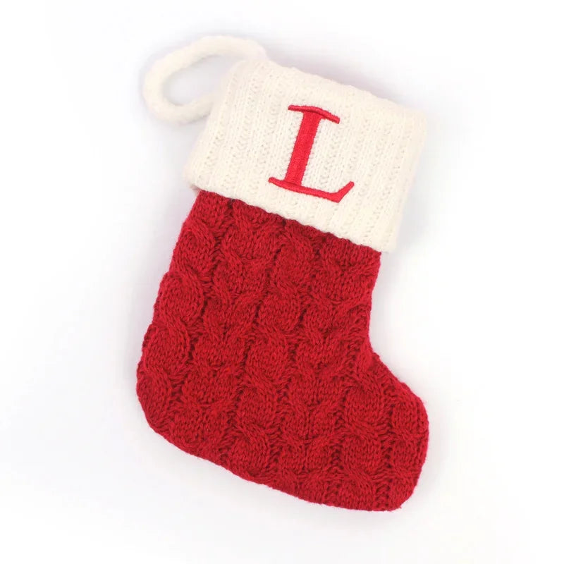 Mini Letter Knitted Christmas Stocking