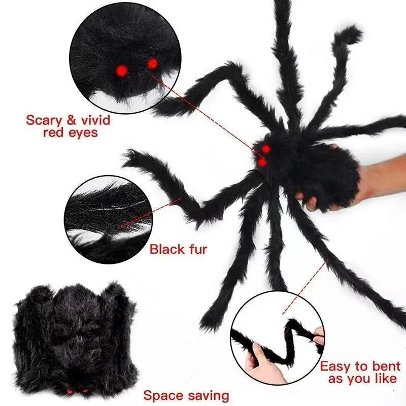 Halloween Giant Black Spider Decoration
