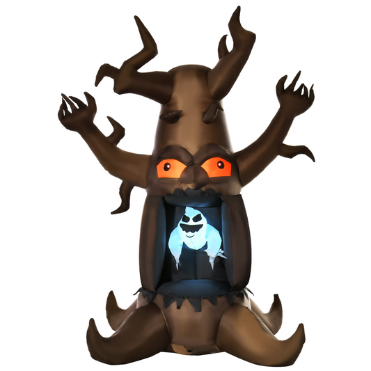 8FT 2.4m Inflatable Tree Floating Ghost with LED Halloween Outdoor Deco