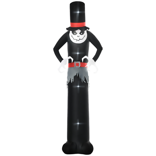 10ft Inflatable Halloween Skinny Ghost Tall Hat Blow-Up Outdoor LED Display